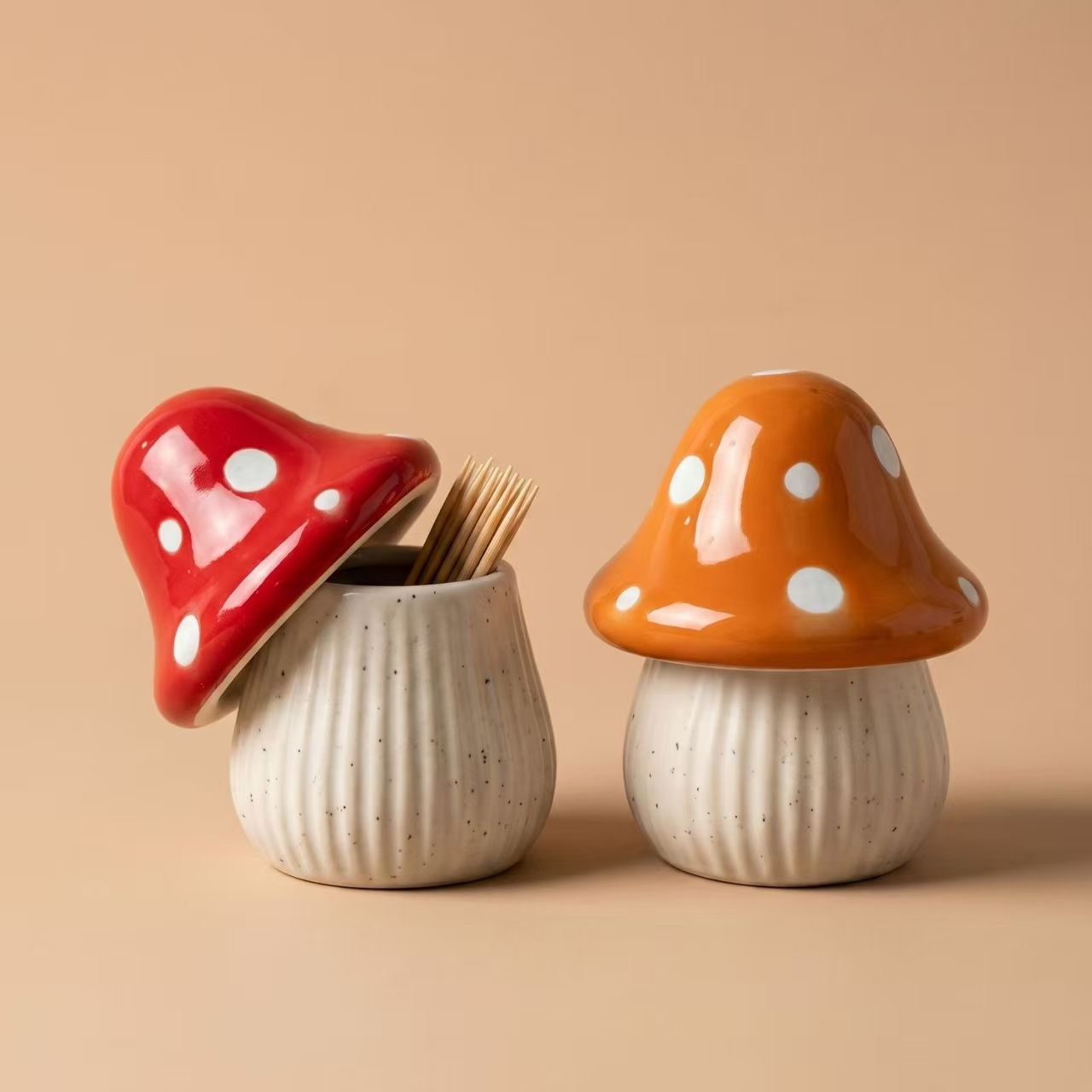 Cartoon Mushroom Ceramic Stora - Kitchen Gadgets Organizer review and price