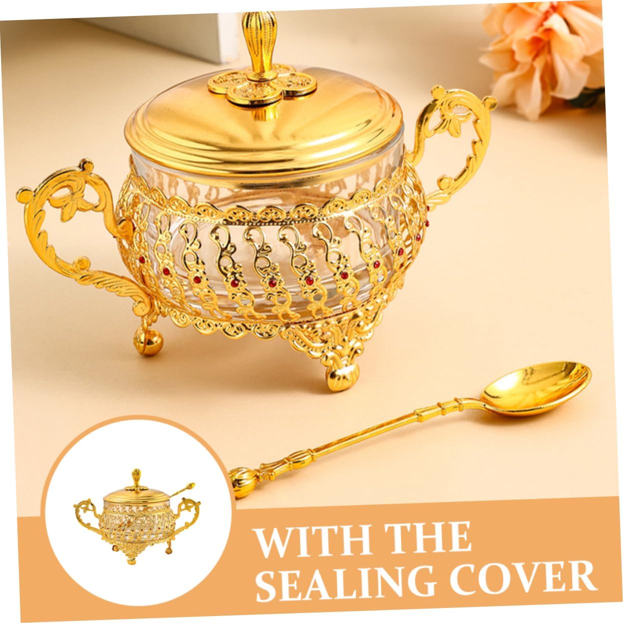 Sugar Bowl with Lid and Spoon  - Kitchen Gadgets Gold review and price